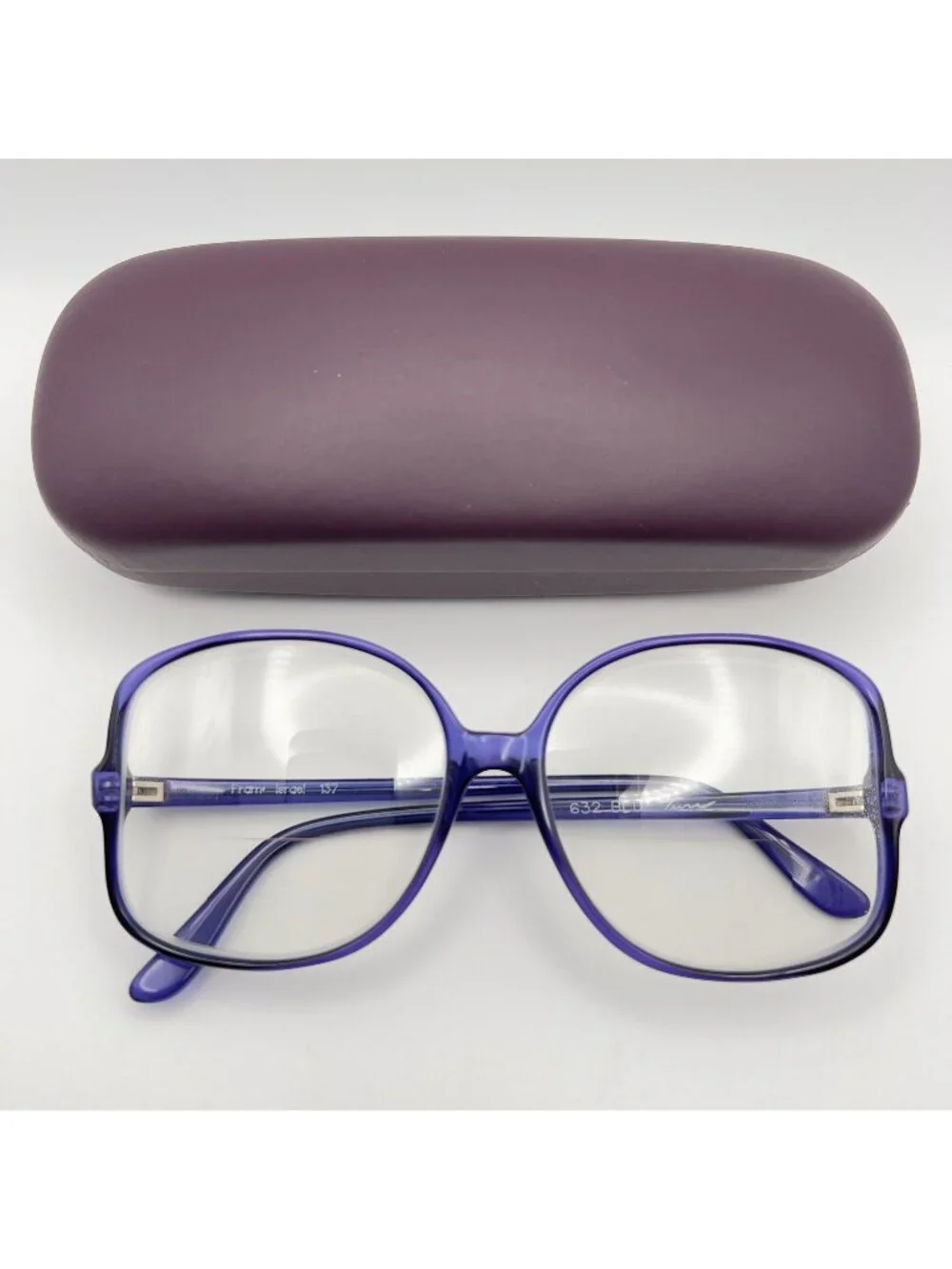 VTG Tura 632 Eyeglass Frames Over Large Transparent Israel Blue/Purple 63-17-137